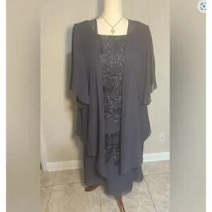 JJs House Formal Dress Wedding Size 12 Blue Gray Stormy